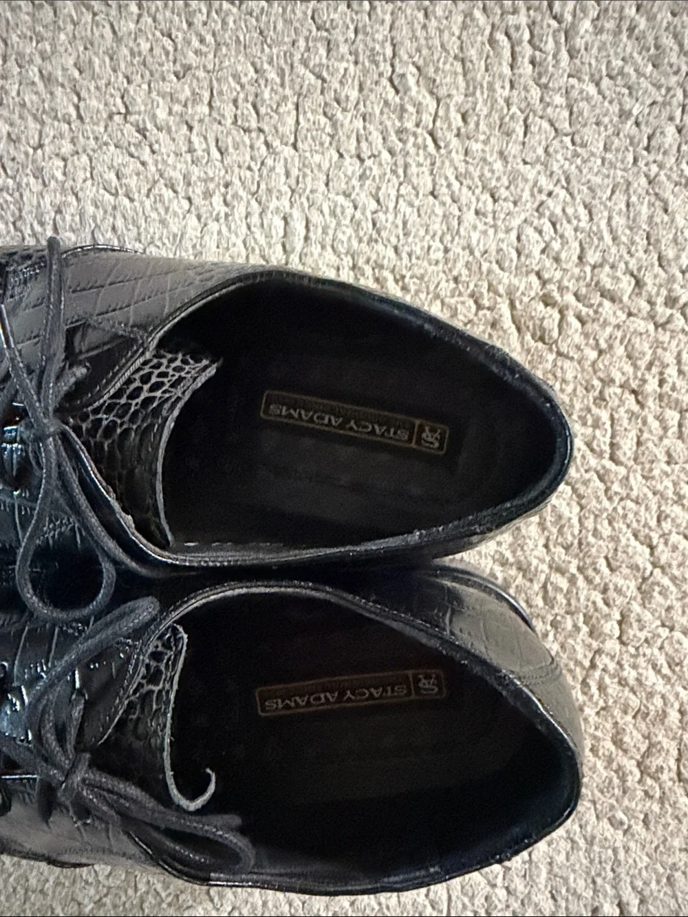Stacy Adams Black Crocodile Derby Shoes 11 M